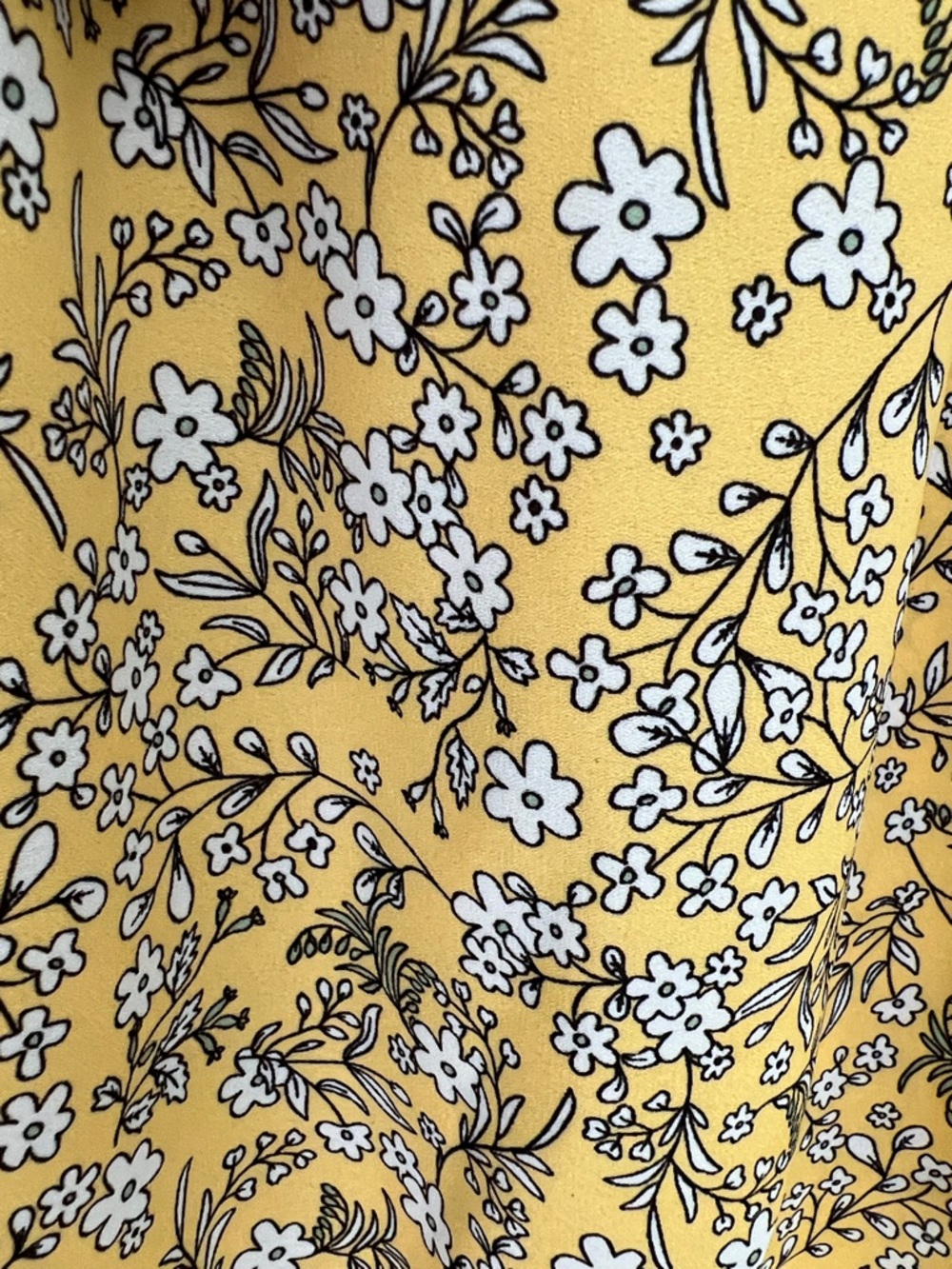 Max Studio Mustard Floral Tie-Neck Peasant Office Blouse Style #A703D31 Size L - Picture 7 of 17